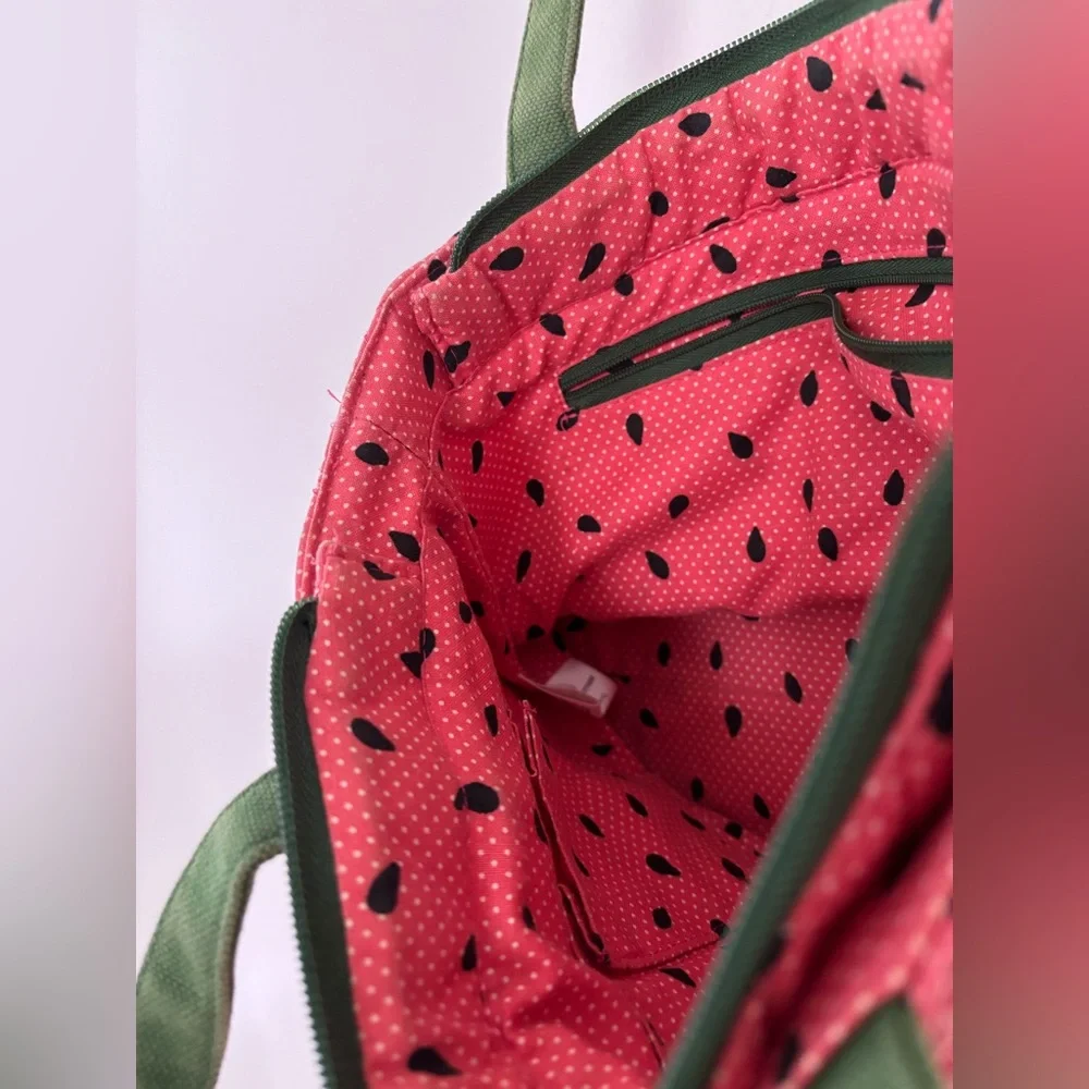 Vintage Longaberger Watermelon Hand Bag Purse Summer Tote - Picture 7 of 10